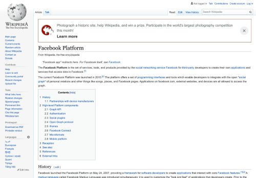 
                            9. Facebook Platform - Wikipedia