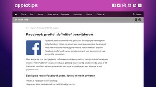 
                            4. Facebook profiel (account) definitief verwijderen - appletips