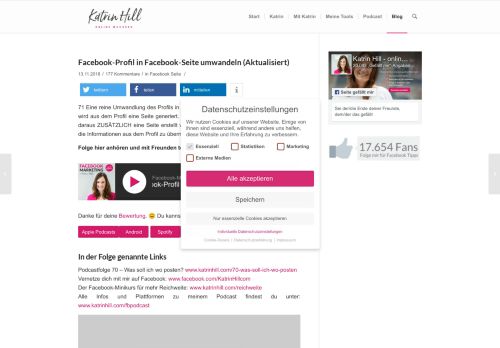 
                            2. Facebook-Profil in Facebook-Seite umwandeln - Katrin Hill