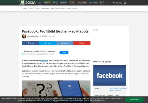 
                            3. Facebook: Profilbild löschen – so klappts – GIGA