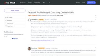 
                            2. Facebook Profile Image & Data using Devise in Rails | GoRails