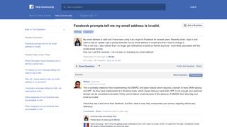 
                            1. Facebook prompts tell me my email address is invalid. | Facebook ...