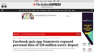 
                            13. Facebook quiz app Nametests exposed personal data of 120 million ...