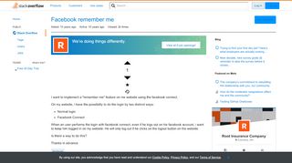 
                            1. Facebook remember me - Stack Overflow