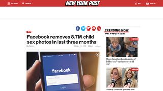 
                            11. Facebook removes 8.7 million sexual photos of kids in last three months