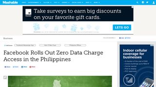 
                            13. Facebook Rolls Out Zero Data Charge Access in the Philippines