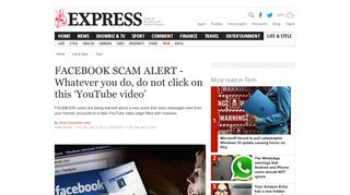 
                            9. FACEBOOK SCAM ALERT - Do not click on this 'YouTube ...