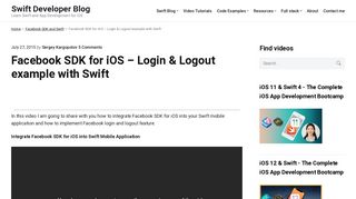 
                            6. Facebook SDK for iOS - Login & Logout example with Swift - Swift ...