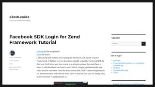 
                            7. Facebook SDK Login for Zend Framework Tutorial - eJosh.co/de