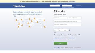 
                            4. Facebook - Se connecter ou s'inscrire