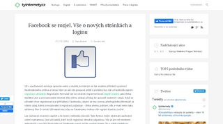 
                            10. Facebook se rozjel. Vše o nových stránkách a loginu – Tyinternety.cz