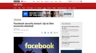 
                            12. Facebook security breach: Up to 50m accounts attacked - BBC News