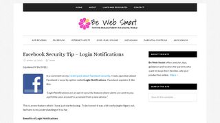 
                            7. Facebook Security Tip – Login Notifications | Be Web Smart