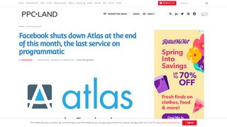 
                            13. Facebook shuts down Atlas at the end of this month, the last service on ...