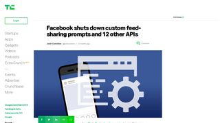 
                            6. Facebook shuts down custom feed-sharing prompts and 12 other APIs ...