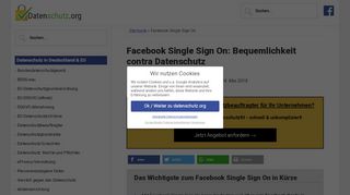 
                            12. Facebook Single Sign On (Login) | Datenschutz 2019