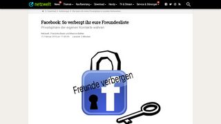 
                            12. Facebook: So könnt ihr eure Freundesliste verbergen - NETZWELT