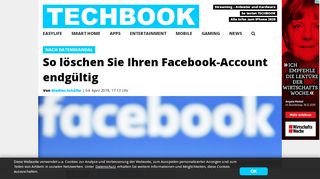 
                            9. Facebook: So löschen Sie Ihren Account endgültig | TECHBOOK