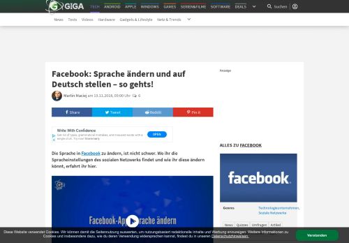 
                            6. Facebook: Sprache ändern und auf Deutsch stellen – so gehts! – GIGA