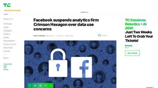 
                            5. Facebook suspends analytics firm Crimson Hexagon over data use ...