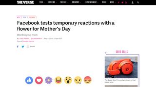 
                            13. Facebook tests temporary reactions with a flower for Mother's Day ...