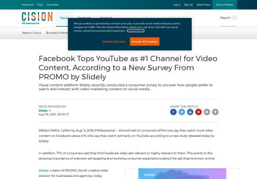 
                            10. Facebook Tops YouTube as #1 Channel for Video Content ...