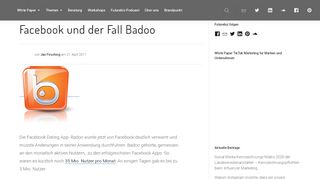 
                            4. Facebook und der Fall Badoo - FUTUREBIZ