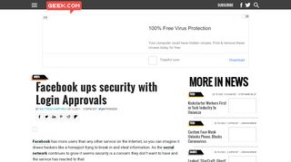 
                            7. Facebook ups security with Login Approvals - Geek.com