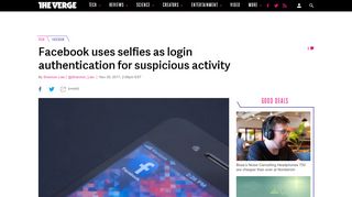 
                            2. Facebook uses selfies as login authentication for suspicious activity ...