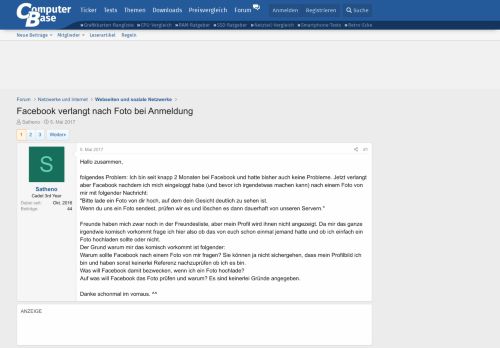 
                            12. Facebook verlangt nach Foto bei Anmeldung | ComputerBase Forum