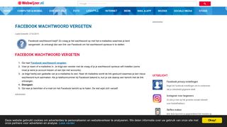 
                            1. Facebook wachtwoord vergeten - Webwijzer