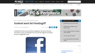 
                            11. Facebook warnt bei Fremdzugriff - PC-WELT