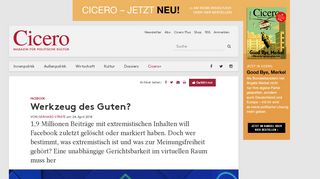 
                            11. Facebook - Werkzeug des Guten? | Cicero Online