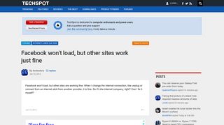 
                            8. Facebook won't load, but other sites work just fine - TechSpot Forums