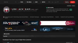 
                            1. Facebook You Can't Log In Right Now Çözümü - Turkhackteam.net ...