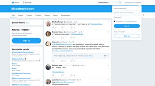 
                            4. #facebookdown hashtag on Twitter