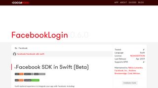 
                            13. FacebookLogin on CocoaPods.org