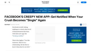 
                            11. FACEBOOK'S CREEPY NEW APP: Get Notified When Your Crush ...