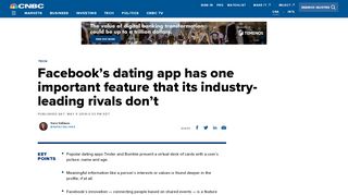 
                            3. Facebook's dating app could be very different from Tinder ... - CNBC.com