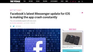 
                            13. Facebook's latest Messenger update for iOS is making the app crash ...