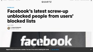 
                            12. Facebook's latest screw-up unblocked people from users' ...