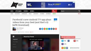 
                            7. Facebook's new Android TV app plays videos from your feed (and ...