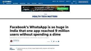 
                            8. Facebook's WhatsApp made 1mg go viral in India - CNBC.com