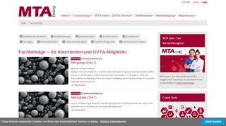 
                            11. Fachbeiträge für Abonnenten & DVTA-Mitglieder | MTA Dialog