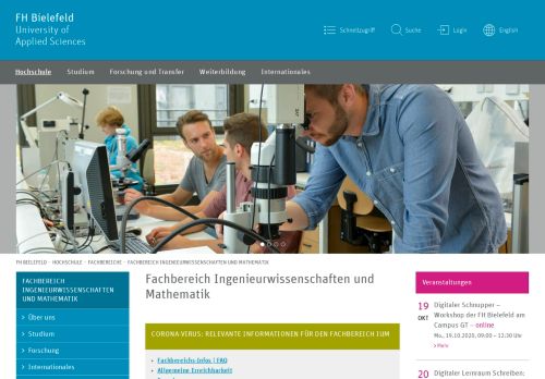 
                            12. Fachbereich Ingenieurwissenschaften und Mathematik | FH Bielefeld