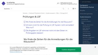 
                            11. Fachbereich Physikalische Technik - Prüfungen & LSF - FH Münster