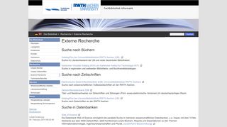 
                            6. Fachbibliothek Informatik - Externe Recherche - TCS RWTH