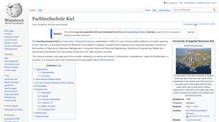 
                            10. Fachhochschule Kiel – Wikipedia