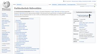 
                            8. Fachhochschule Südwestfalen – Wikipedia