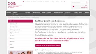 
                            11. Fachkreis QM im Gesundheitswesen | DGQ